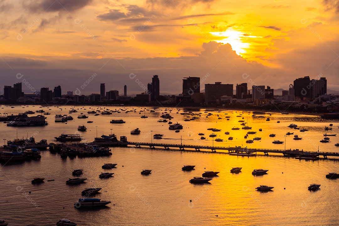 Miradouro da Praia de Pattaya na cidade de Pattaya Chonburi Tailândia