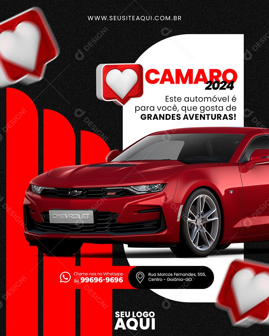 Social Media Feed Camaro 2024 Grandes Aventuras PSD Editável