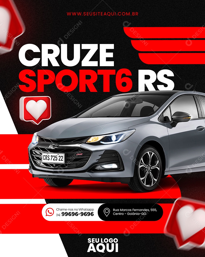 Social Media Feed Cruze Sport6 RS Concessionária PSD Editável