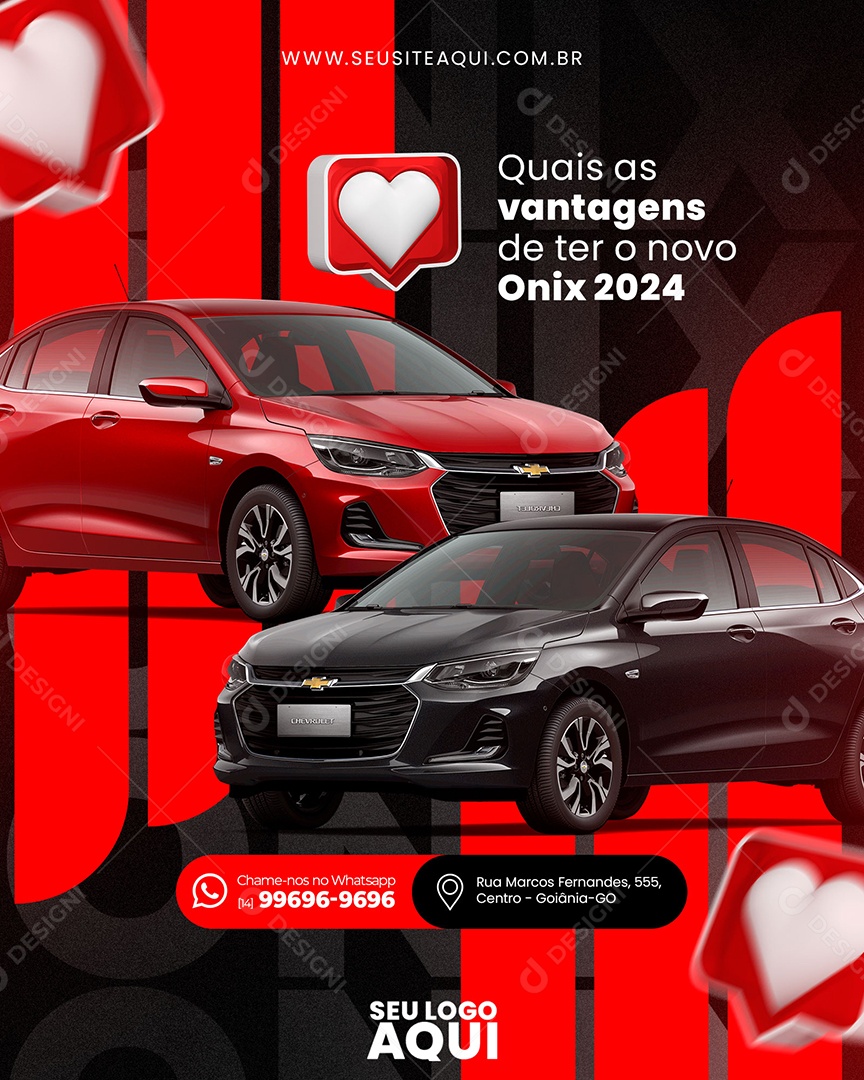 Feed Quais As Vantagens De Ter o Novo Onix 2024 Social Media PSD Editável