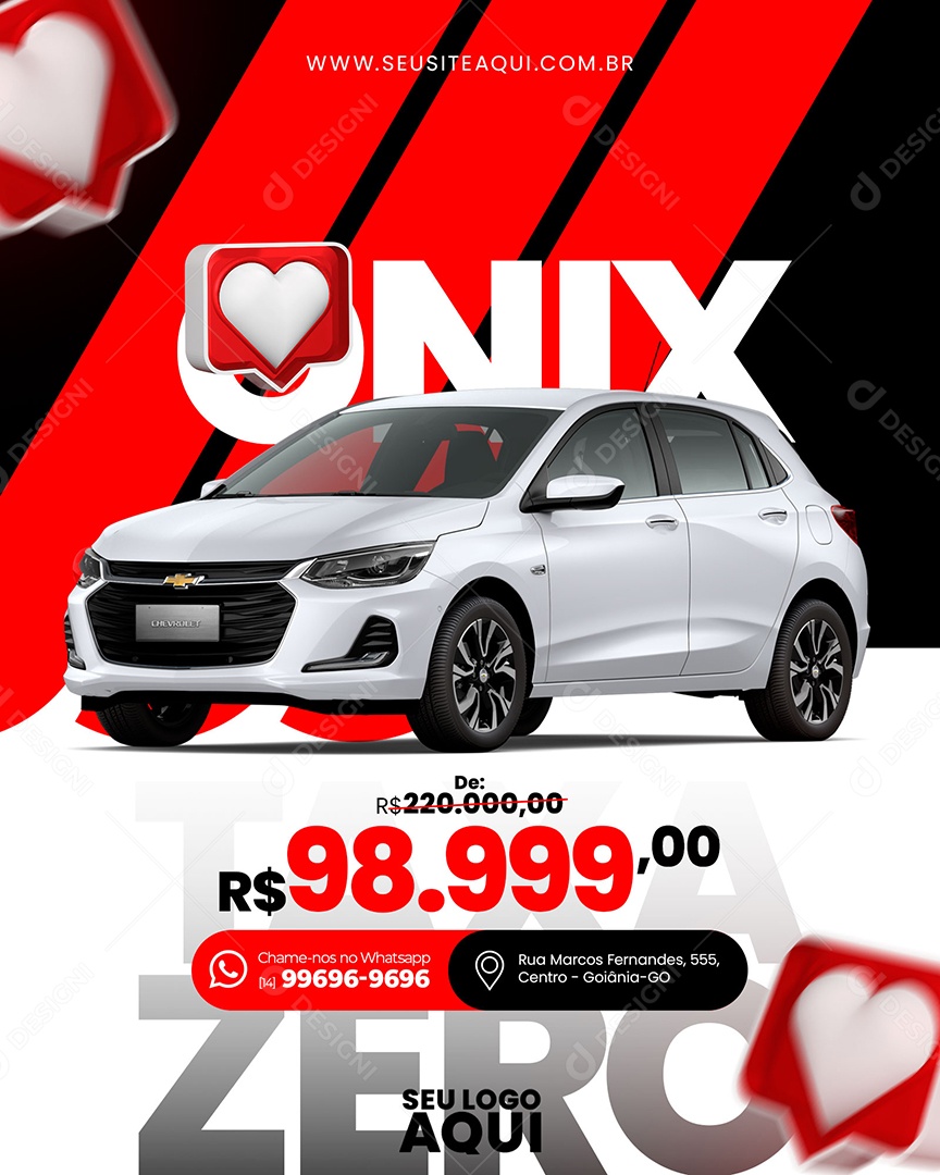 Social Media Feed Concessionária Onix PSD Editável