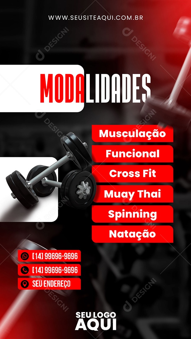 Story Academia Modalidades Social Media PSD Editável