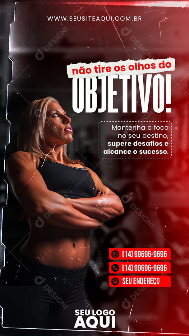 Social Media Story Não Tire Os Olhos Do Objetivo Academia PSD Editável