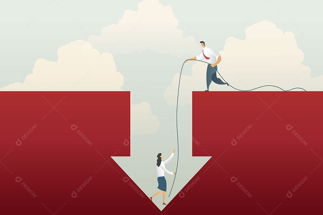 Juda de Negócios da Crise Econômica Vetor EPS