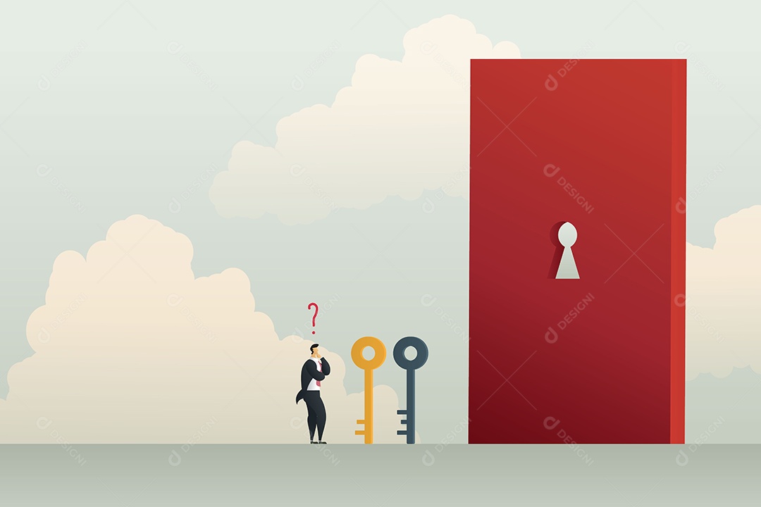 Solução de Negócios Com Empresário Escolhe a Chave para Abrir Vetor EPS