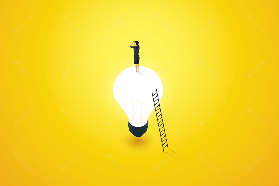 Conceito de visão de negócios planejando ideias ou inspiração Ilustração Vetor EPS