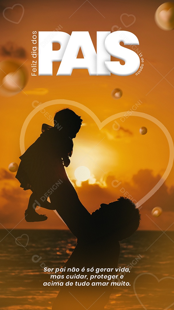 Social Media Story Feliz Dia Dos Pais 13 De Agosto PSD Editável