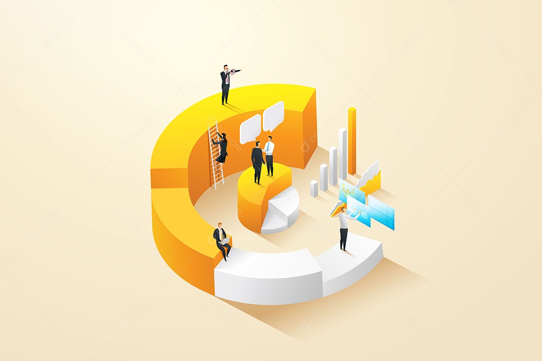 Empresários e funcionários juntos para estudar Ilustração Vetor EPS