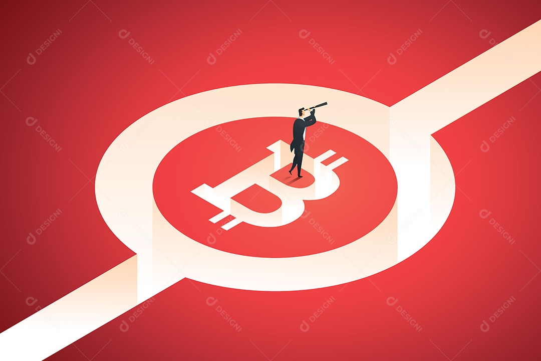 Conceito de criptomoeda de oportunidades de risco e investimento Ilustração Vetor EPS