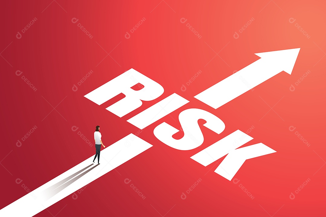 A Empresária percorre os riscos em sua jornada de negócios Ilustração Vetor EPS