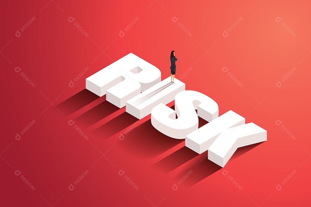 Empresária ficar em riscos de negócios Ilustração Vetor EPS