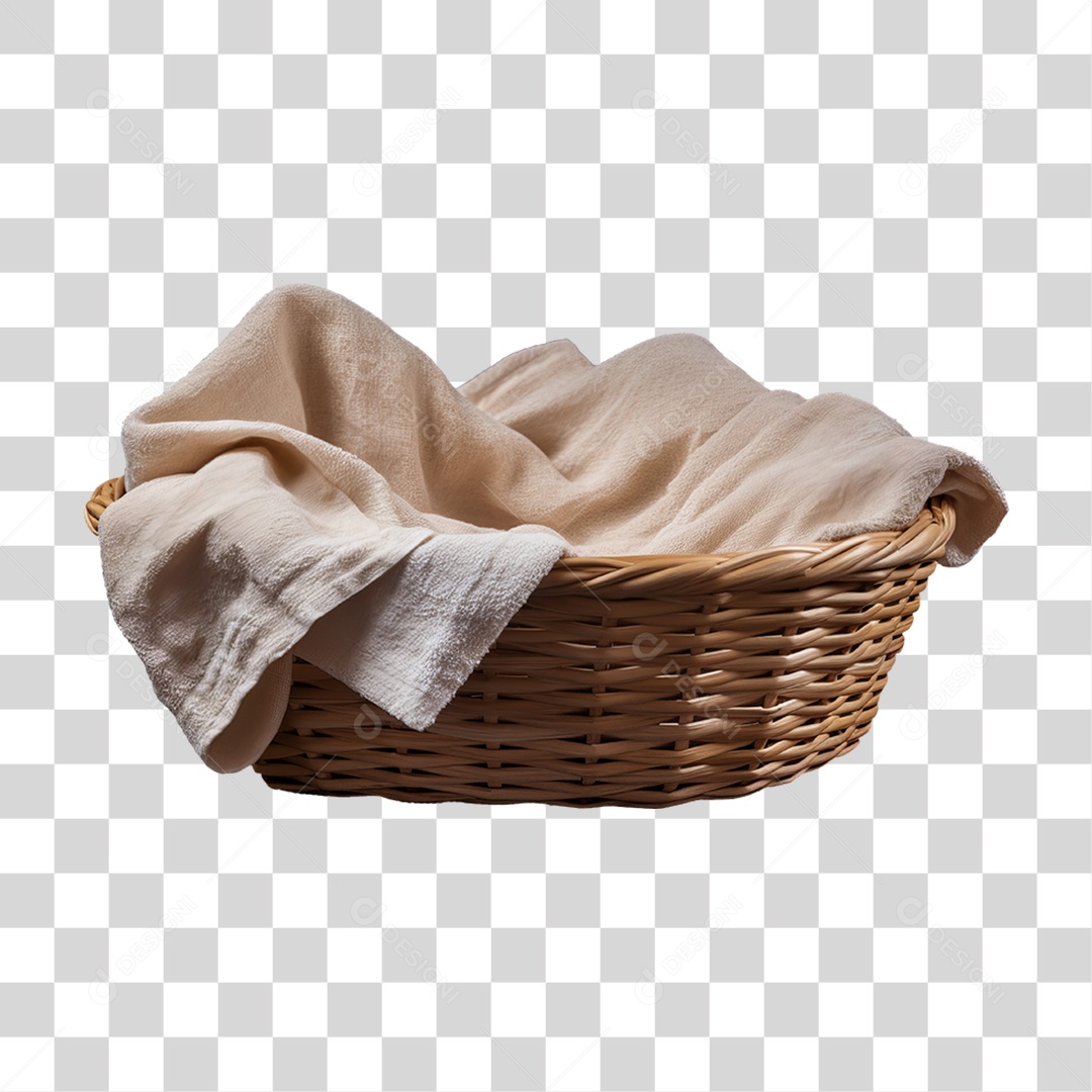 Cesta com Toalhas PNG Transparente