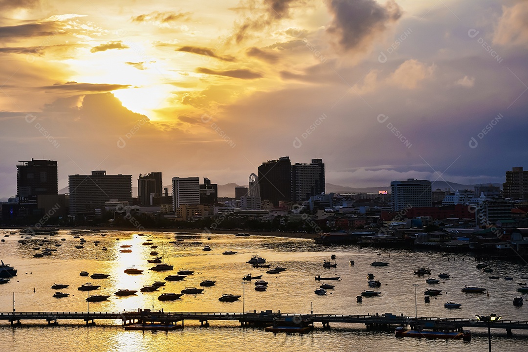 Miradouro da Praia de Pattaya na cidade de Pattaya Chonburi Tailândia