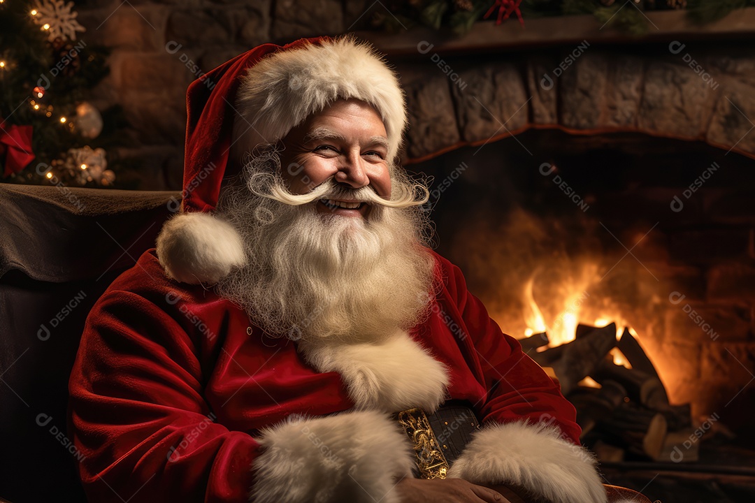 Amigável Papai Noel sorrindo