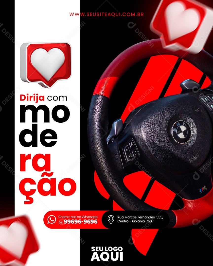 Dirija Com Moderação Social Media PSD Editável