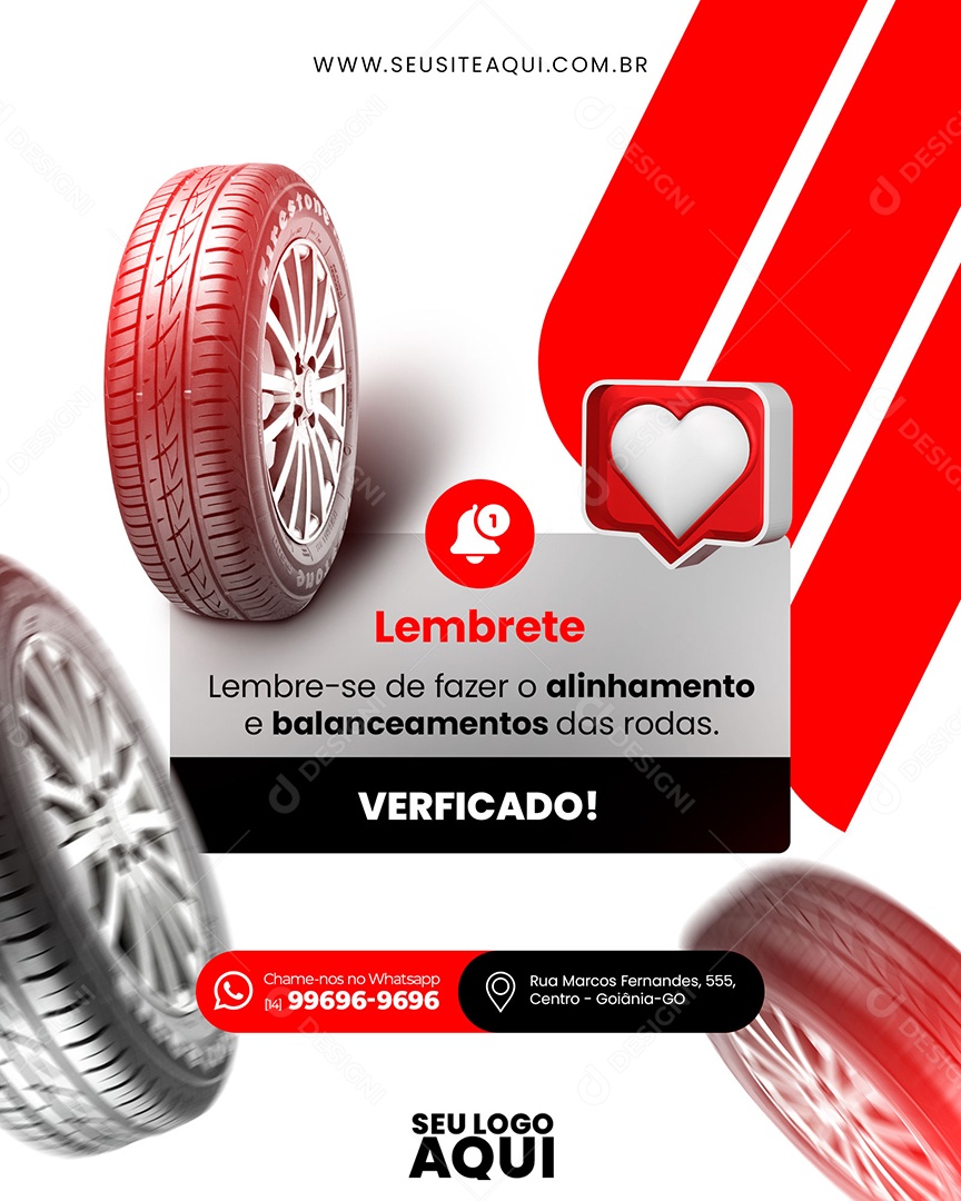 Lembrete Alinhamento e Balanceamento Social Media PSD Editável