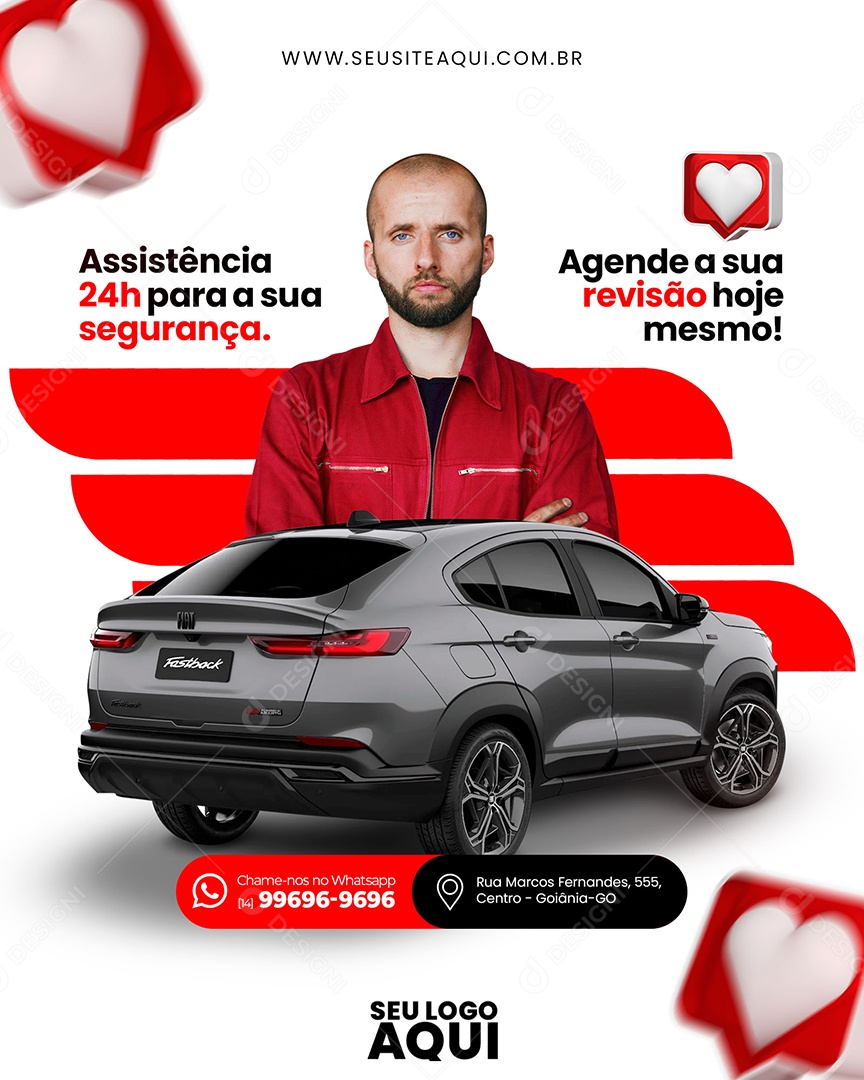 Social Media Agende a Sua Revisão Hoje PSD Editável