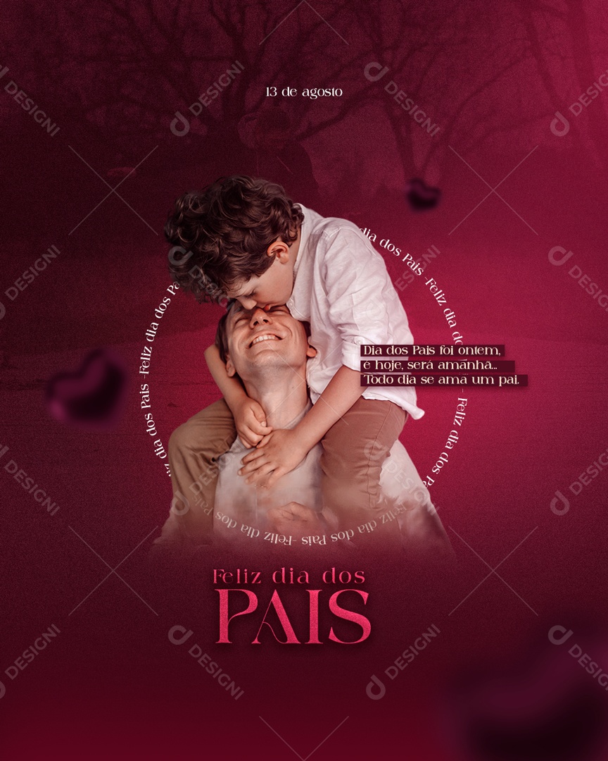 Feliz Dia Dos Pais 13 De Agosto Social Media PSD Editável