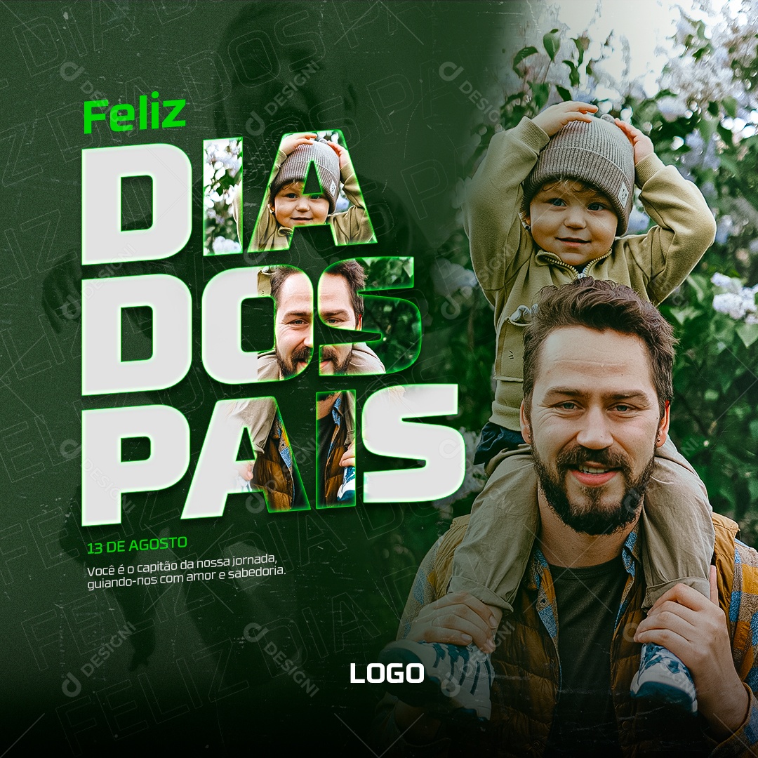 Feliz Dia Dos Pais Amor e Sabedoria Social Media PSD Editável