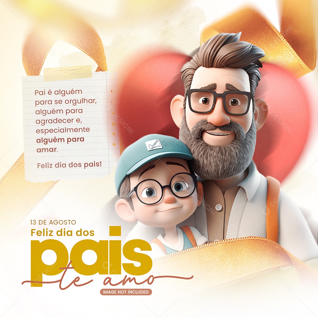 Dia dos Pais Te Amo Social Media PSD Editável