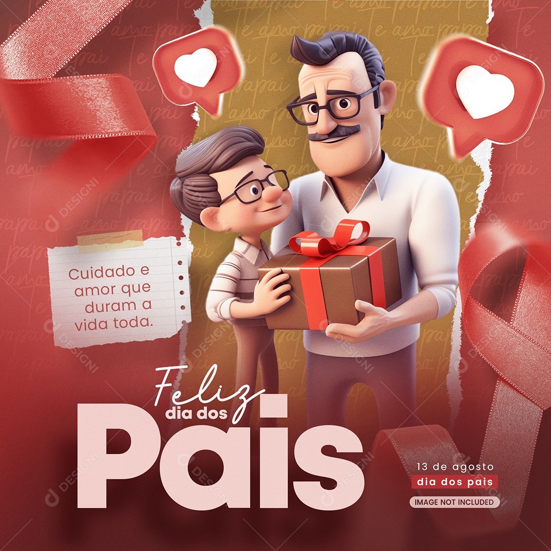 Feliz dia dos Pais Social Media PSD Editável