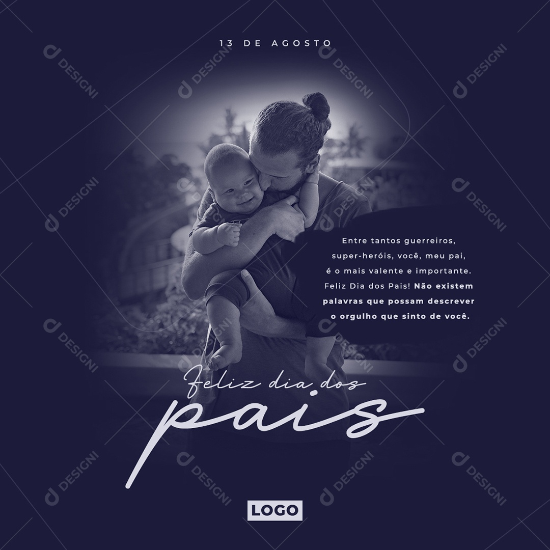 Social Media Feliz Dia Dos Pais Valente e Importante PSD Editável