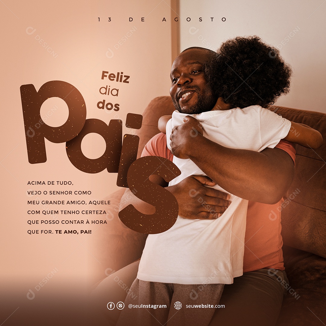 Social Media Feliz Dia Dos Pais Meu Grande Amigo PSD Editável