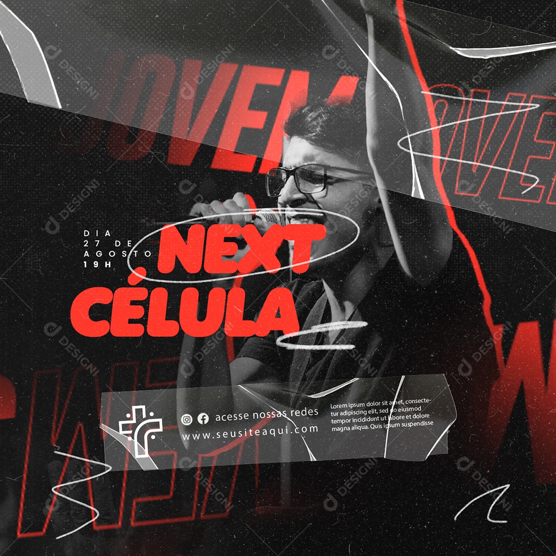Gospel Next Célula Jovem Flyer Social Media PSD Editável