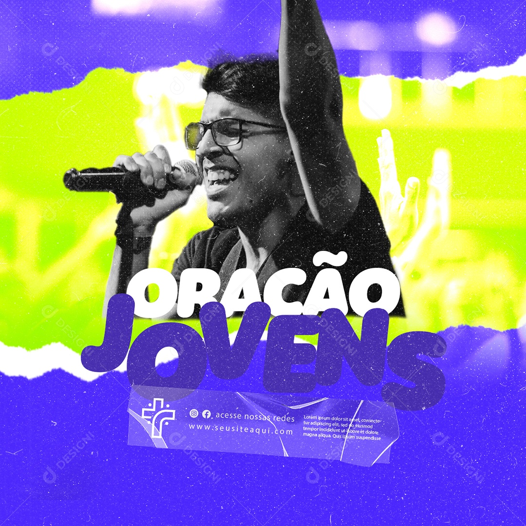 Social Media Gospel Jovem Oração Jovens Flyer PSD Editável