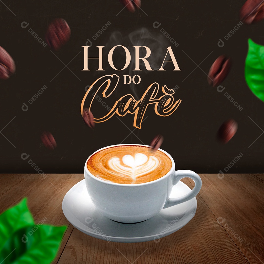 Hora do Café Social Media PSD Editável