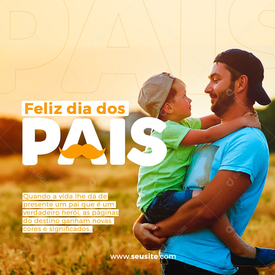 Feliz dia dos Pais Social Media PSD Editável