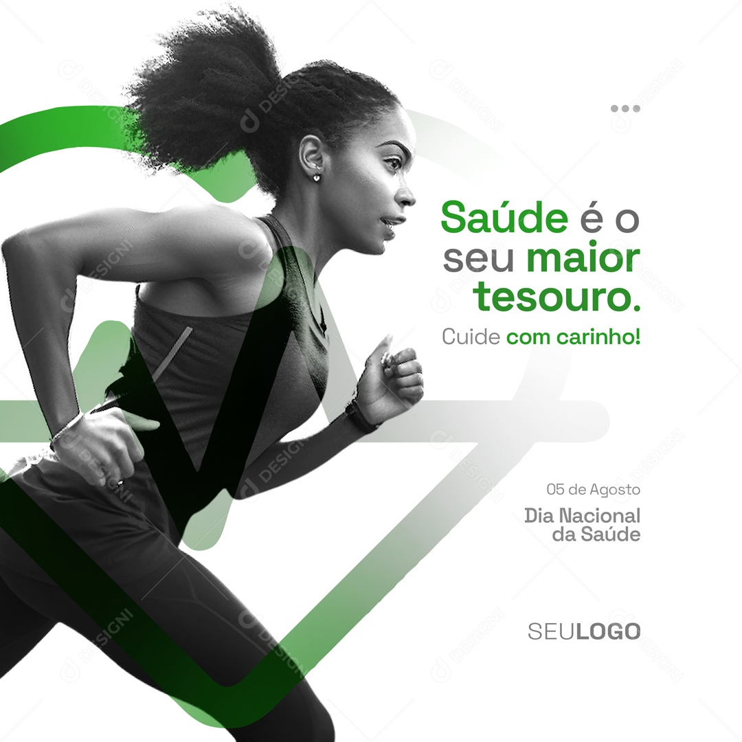 Saúde e o Seu Maior Tesouro Cuide Com Carinho Social Media PSD Editável