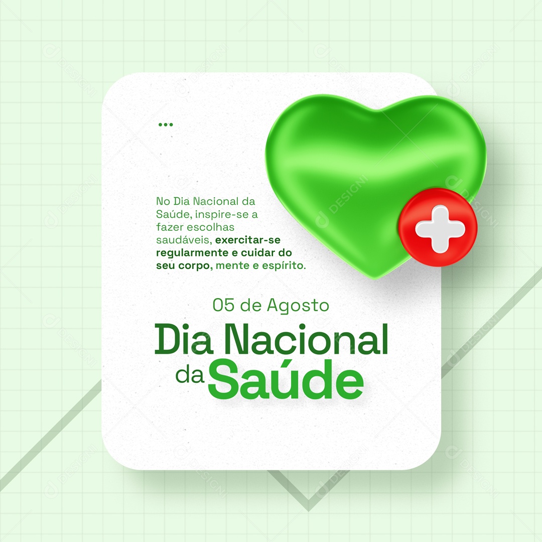 Social Media Dia Nacional Da Saúde 05 de Agosto PSD Editável