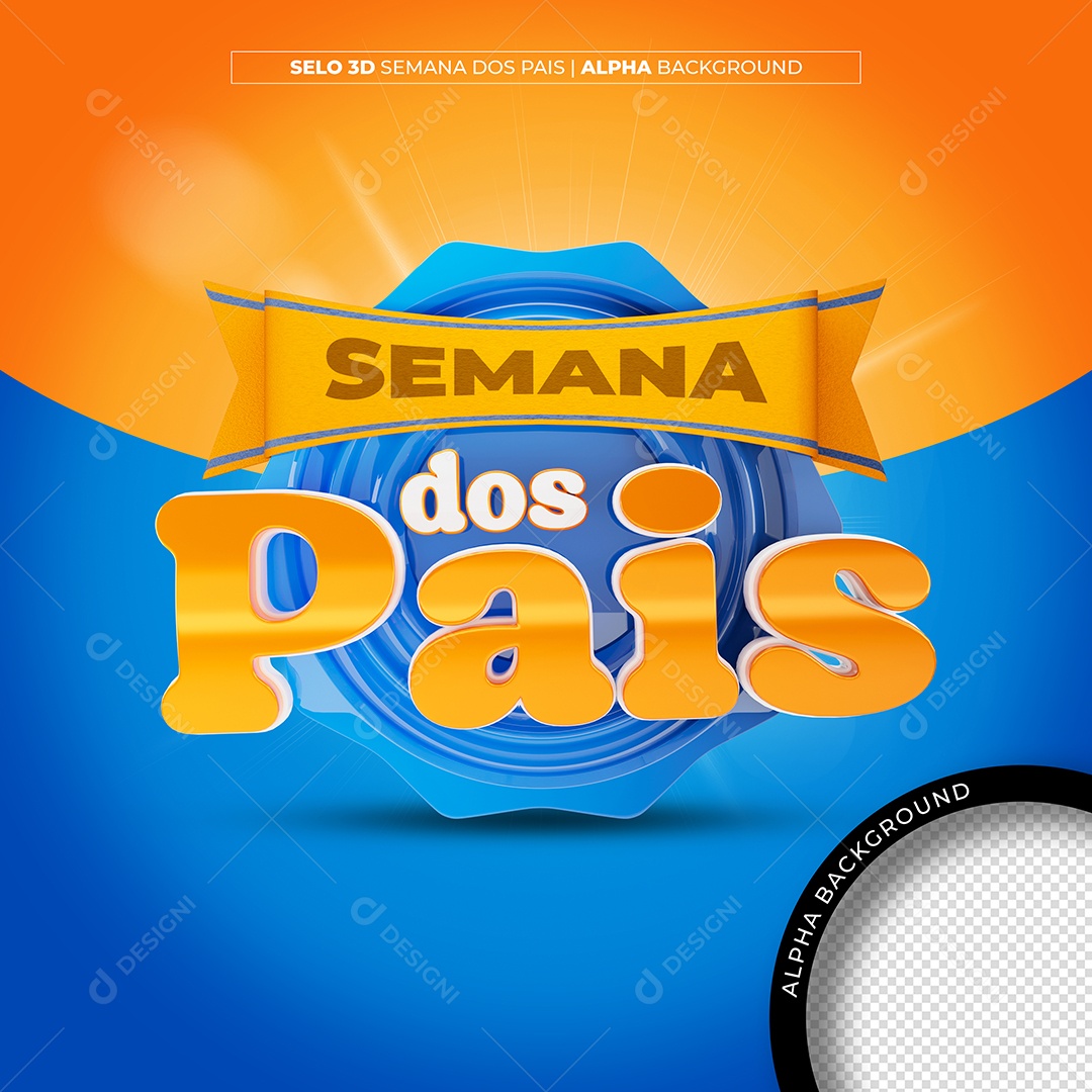 Father's Week 3D Stamp For PSD Composition