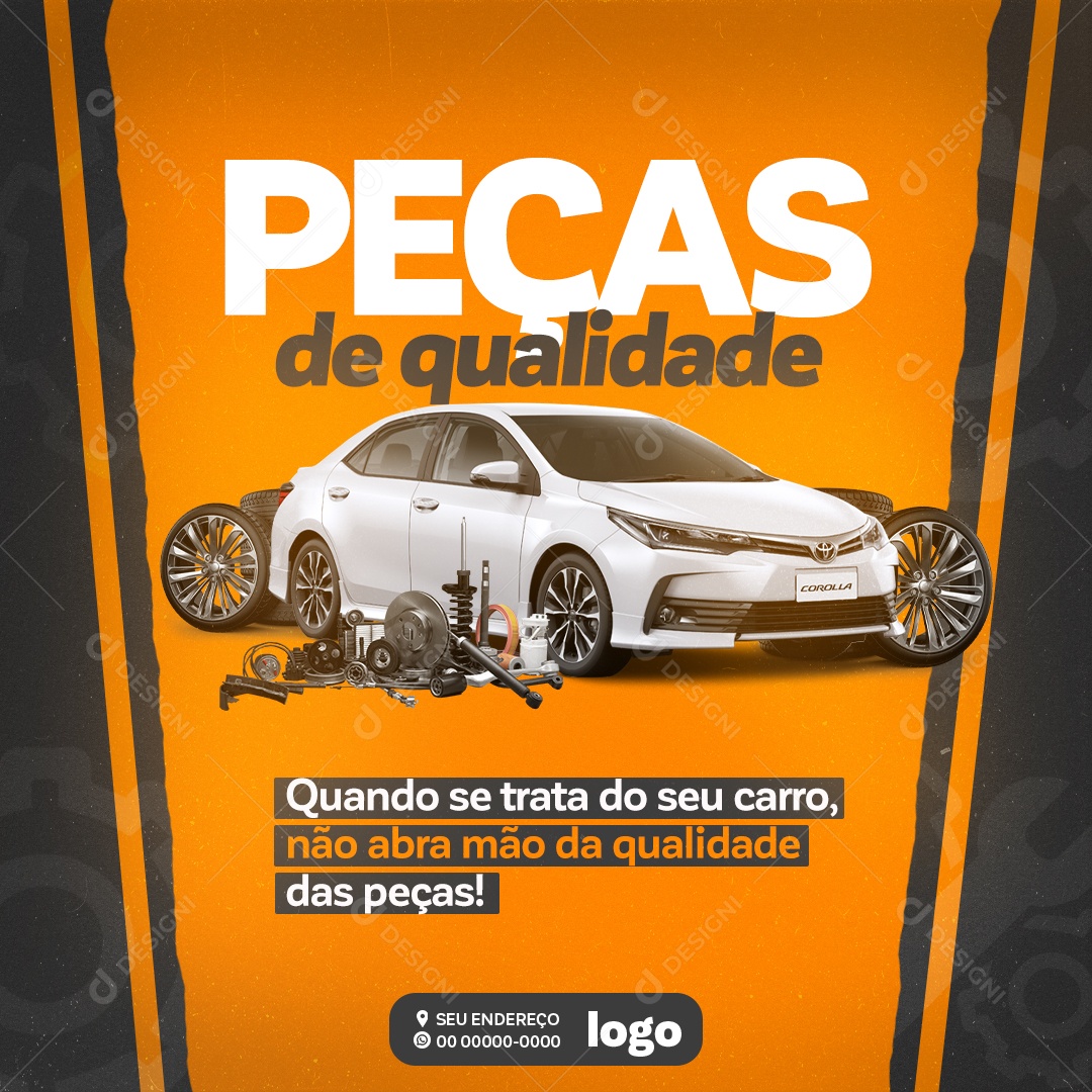 Peças de Qualidades Social Media PSD Editável