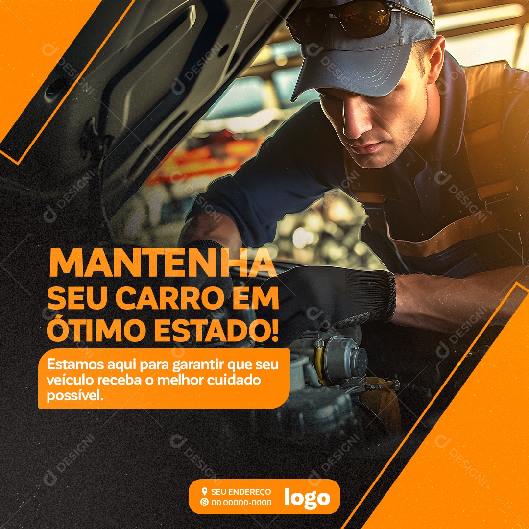 Mantenha Seu Carro em Ótimo Estado Social Media PSD Editável