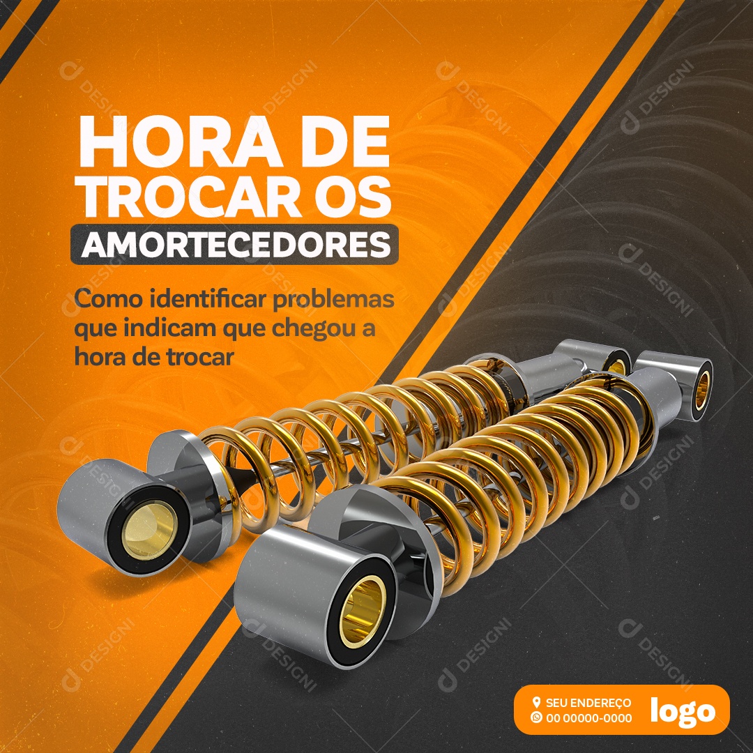 Hora de Trocar Os Amortecedores Social Media PSD Editável