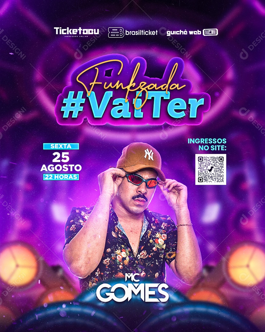 Flyer Funkzada MC Gomes Social Media PSD Editável