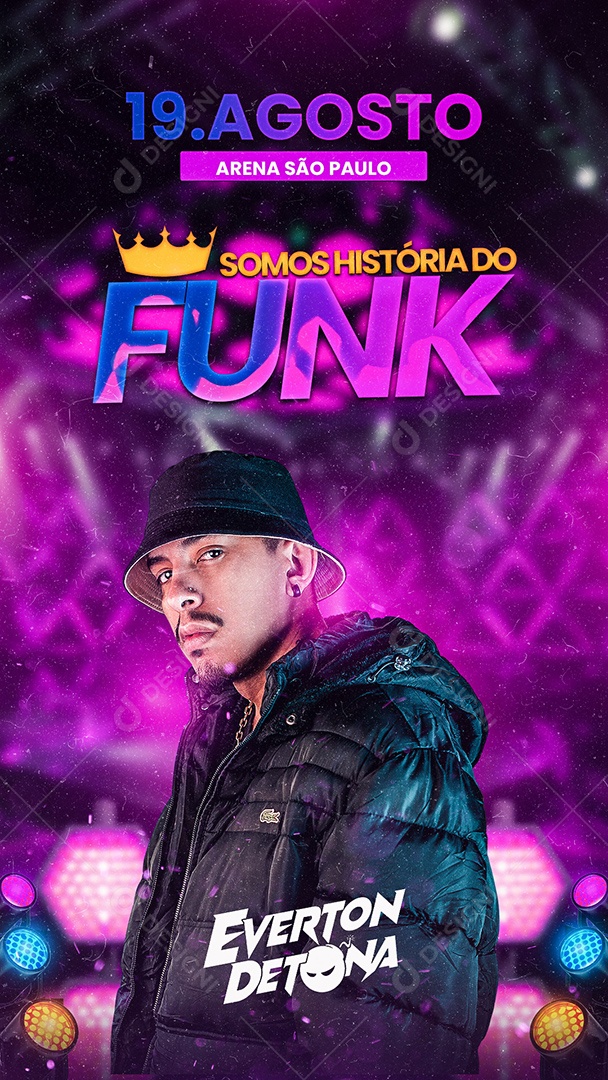 Flyer Somos História no Funk Everton Detona Story Social Media PSD Editável