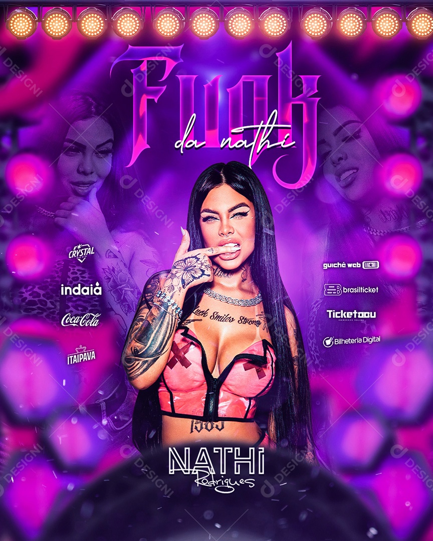 Flyer Funk da Nathi Rodrigues Story Social Media PSD Editável