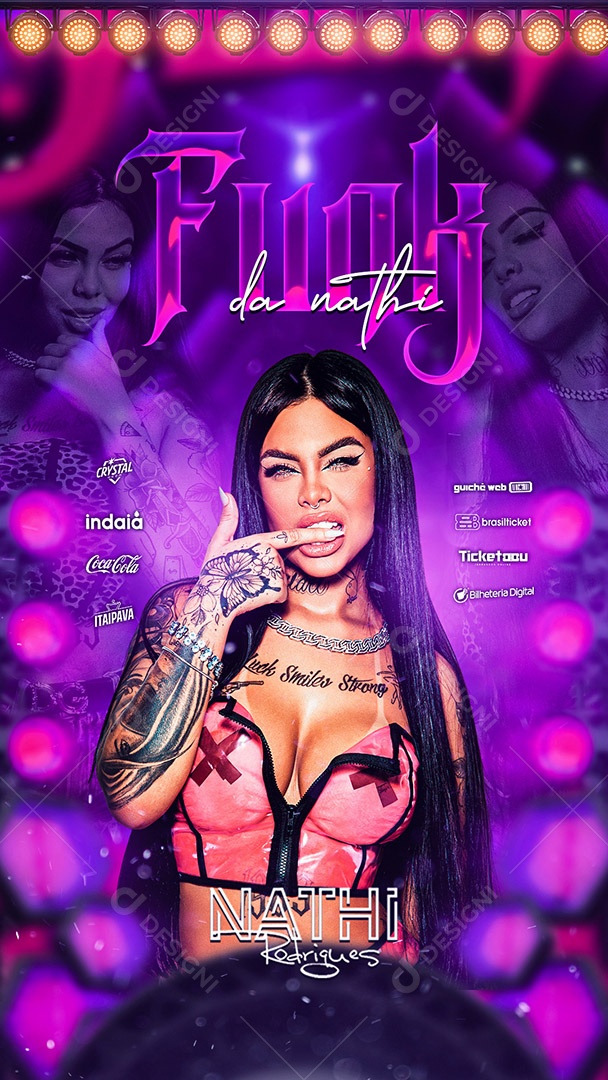Flyer Funk da Nathi Rodrigues Story Social Media PSD Editável