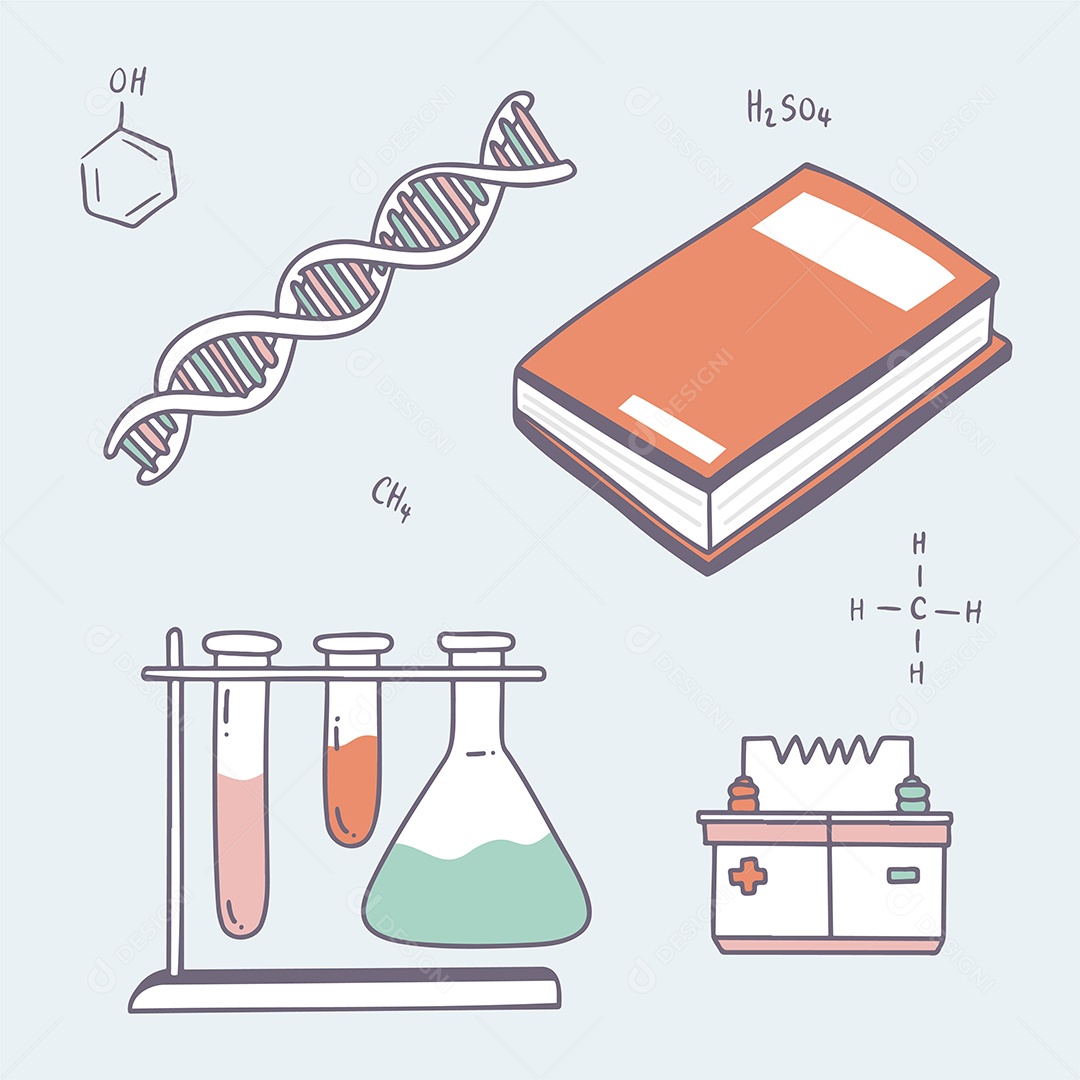 Objetos de Ciência e Biologia Vetor EPS