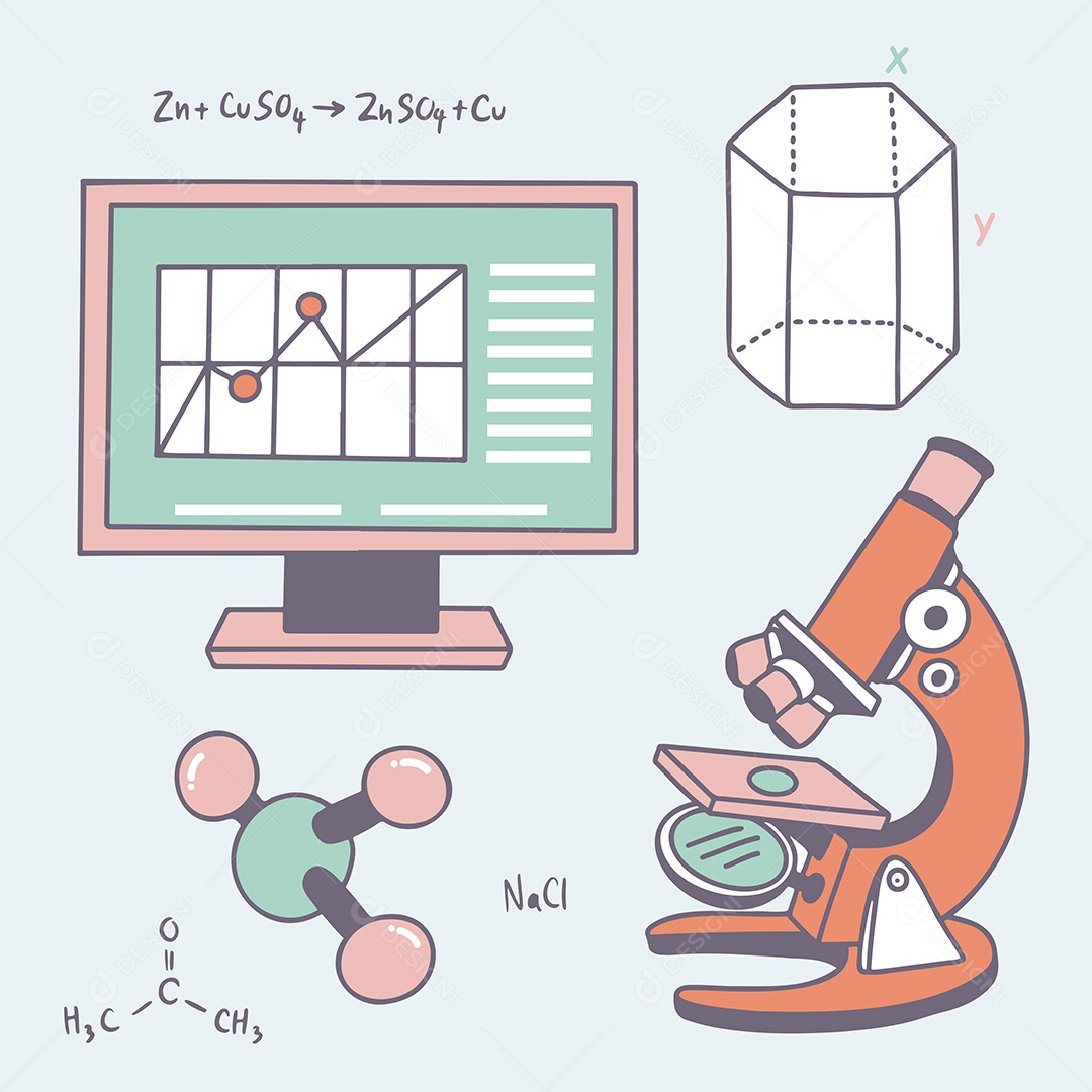 Objetos de Ciência e Biologia Vetor EPS