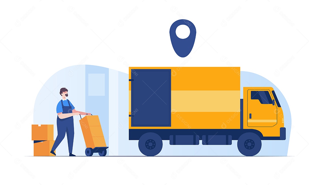 Entregador Ilustração Vetor EPS