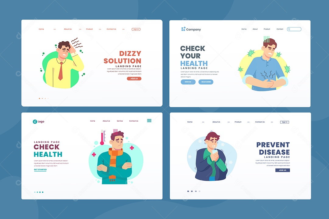 Modelos de Página da Web para Crianças Vetor EPS