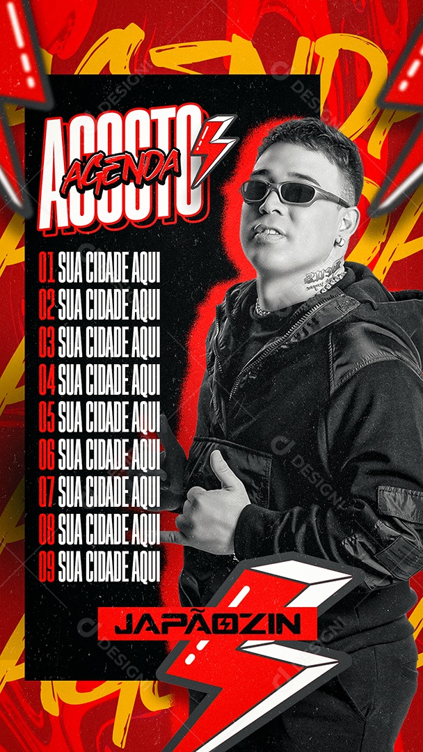 Story Agosto Agenda Social Media PSD Editável