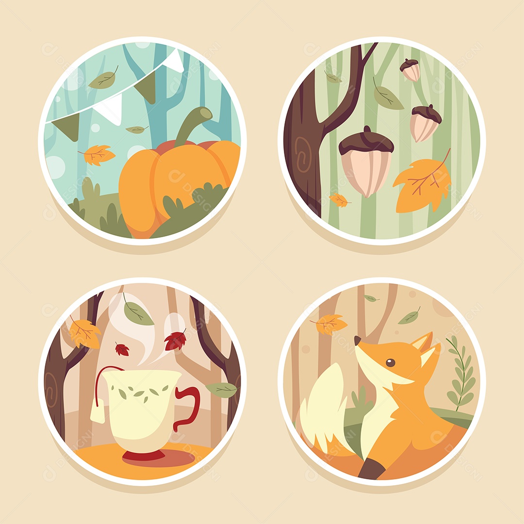 Coleção de Outono Vetor EPS