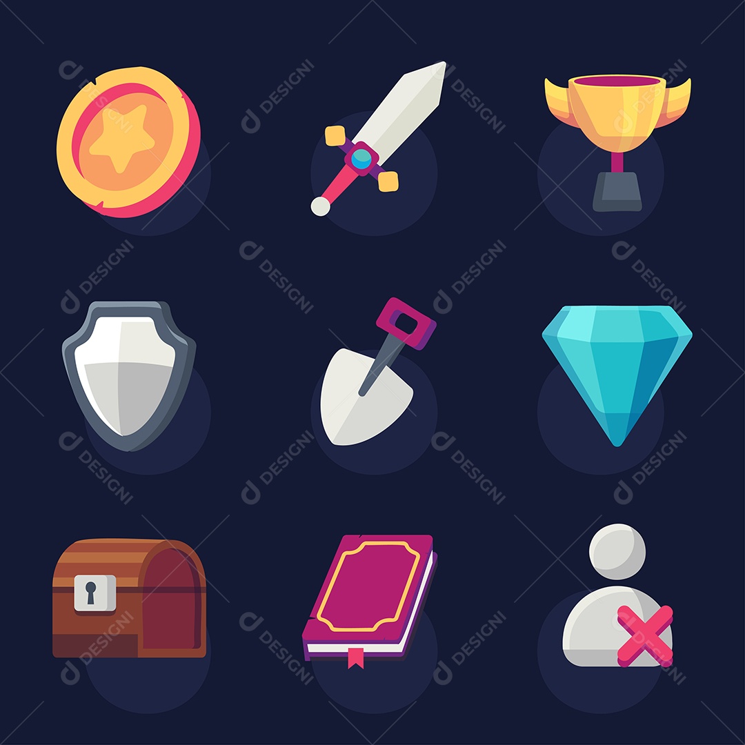 Conjunto de Interface de Para Jogos Vetor EPS