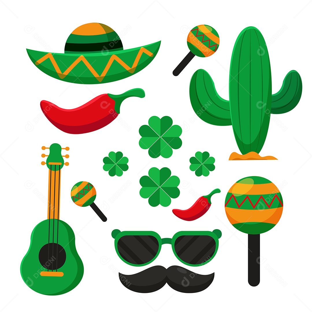 Conjunto de Elementos do México Vetor EPS