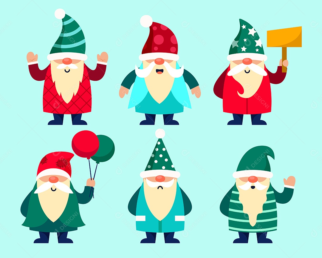 Gnomos de Jardim Ilustração Vetor EPS